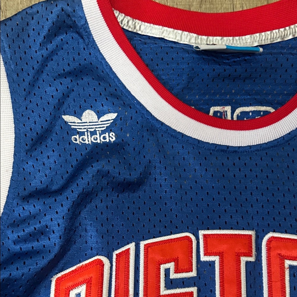 Adidas Pistons Blue and Red Basketball Jersey - Picture 2 of 5